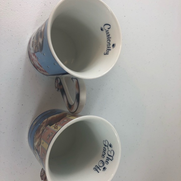 Vintage "The Face Of" "Curiosity" Comical Cats Mug Set - Picture 4 of 5